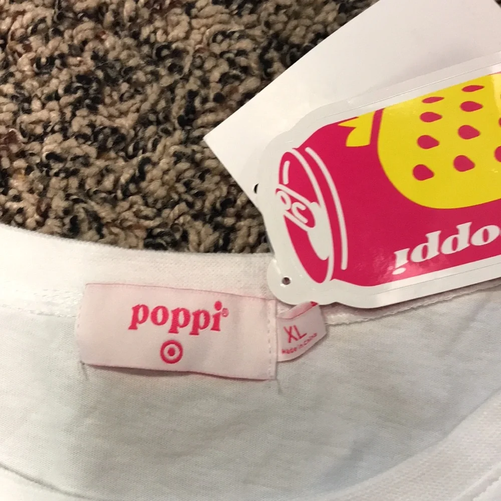 Poppi X Target Graphic Unisex Tee Size XL White Pink Graffiti | NWT - Picture 3 of 7